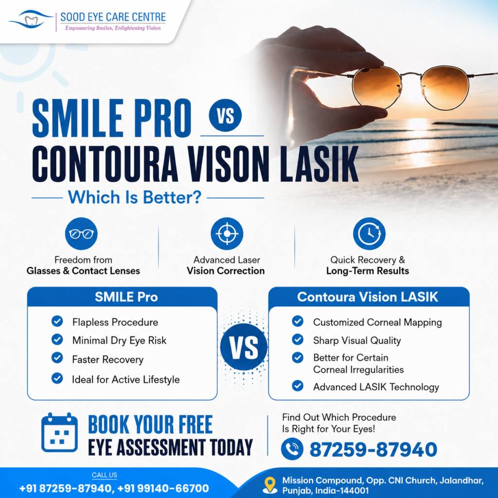 Compare SMILE Pro vs Contoura to understand the differences in technology, recovery, comfort, and results for better vision correction.
